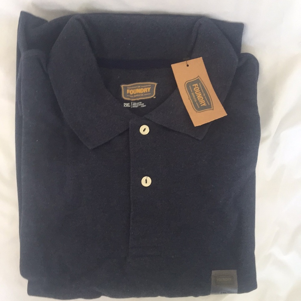 Foundry men’s navy short sleeve Henley 2XL